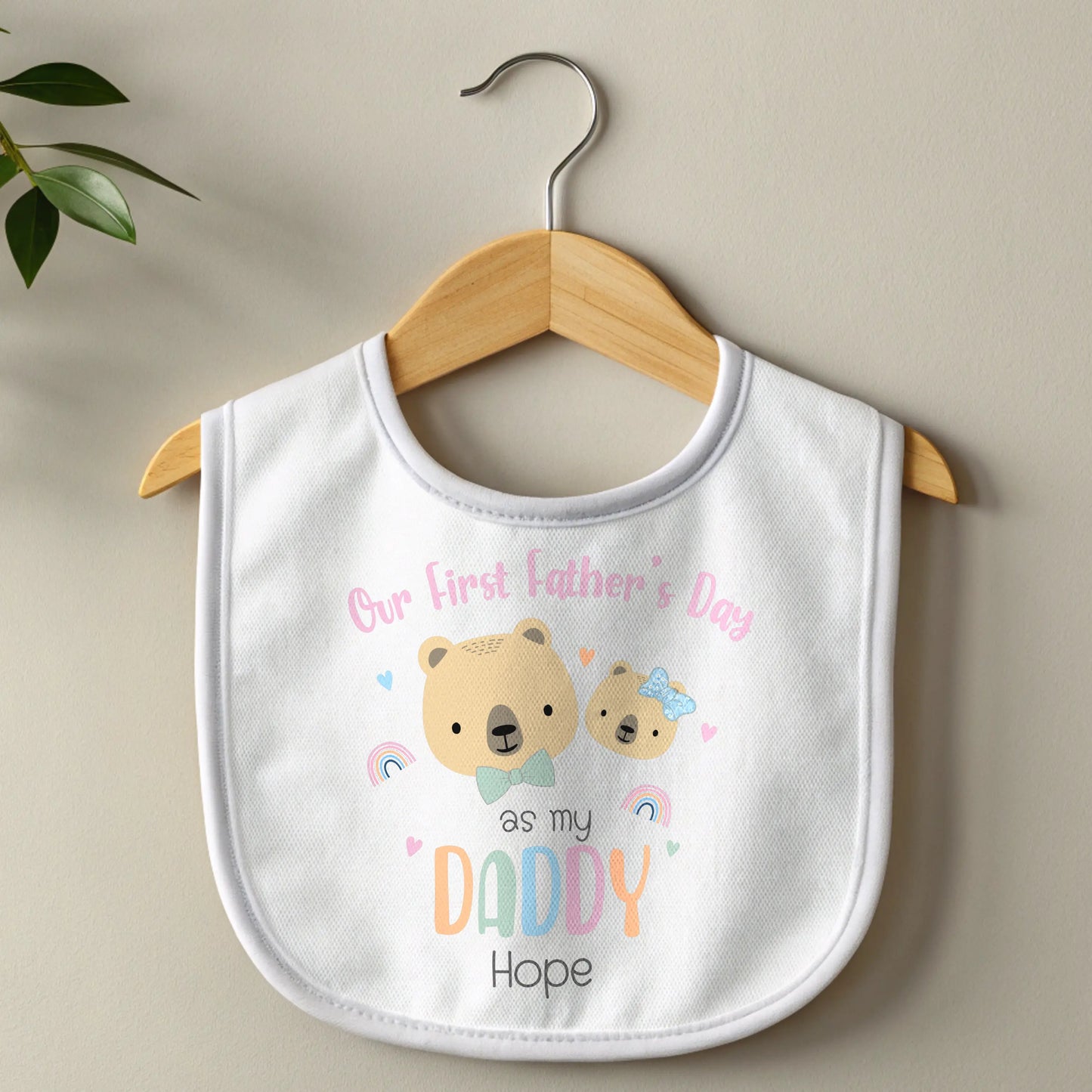 Baby Girls Personalised Teddy Bear 1st Father's Day Outfit: Sleepsuit, Vest, T-Shirt or Bib AishaBaileyDesigns