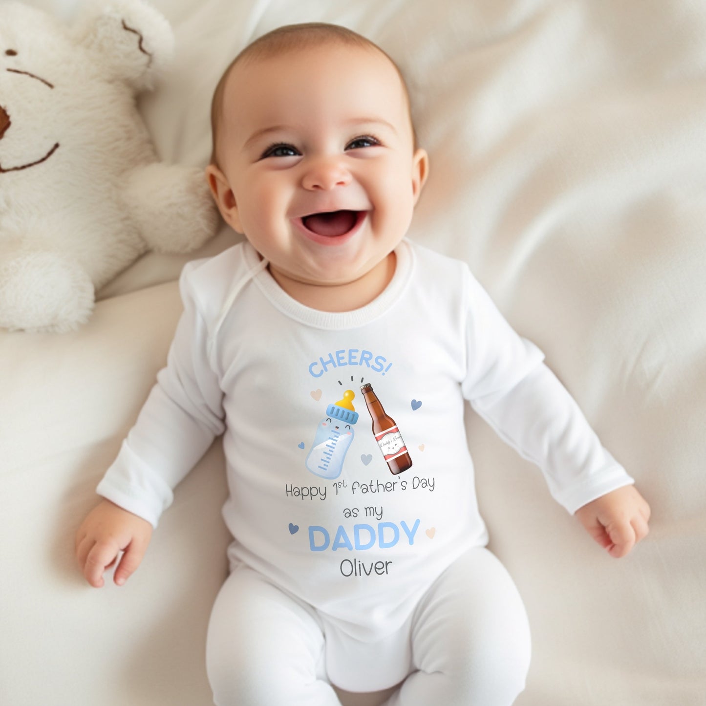 1st Father's Day Sleepsuit, 1st Fathers Day As My Daddy, New Dad Gift, Fathers Day, 1st Fathers Day Babygrow, Sleepsuit Babygrow Bodysuit, Dad