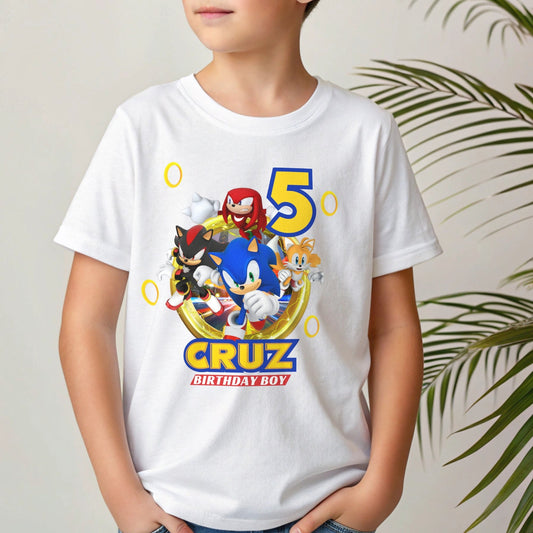 Sonic birthday t-shirt, Sonic gamers tee, custom sonic birthday, boys sonic custom tshirt