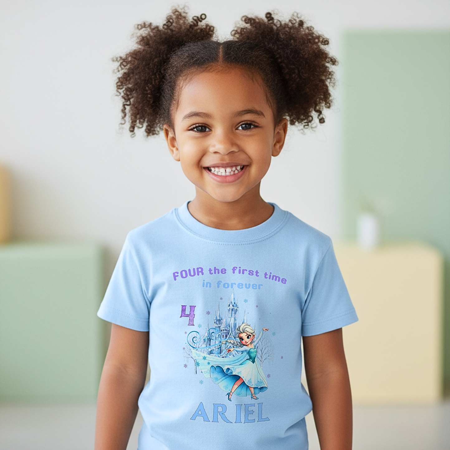 Personalised Frozen Elsa 4th Birthday T-Shirt – Princess Birthday Shirt for Girls AishaBaileyDesigns