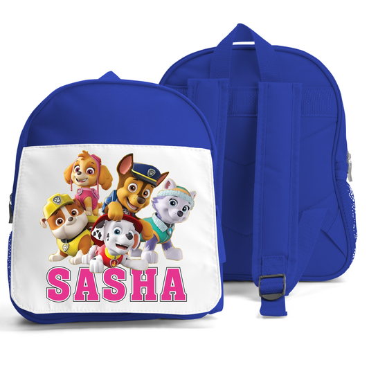 Girls Personalised backpack with Paw Patrol