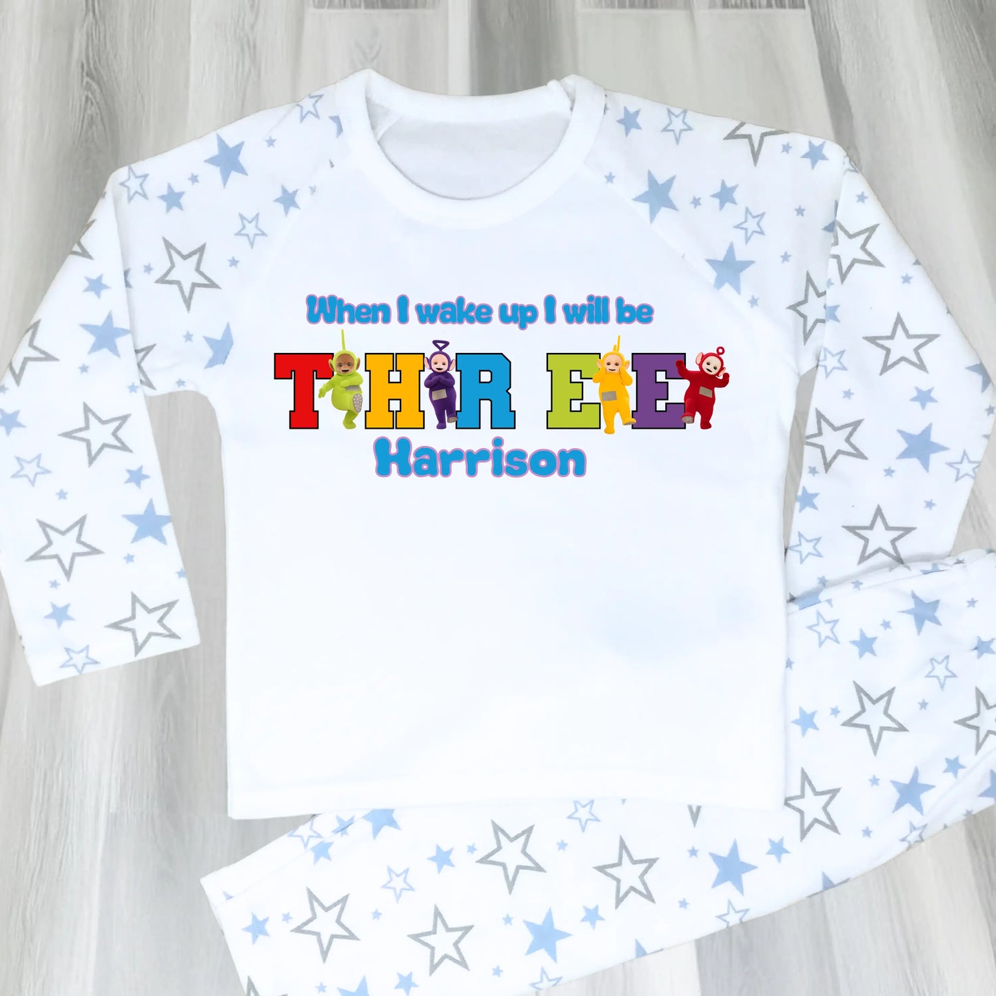 Personalised Teletubbies Birthday Pyjamas for Boys – Cbeebies Character PJs AishaBaileyDesigns