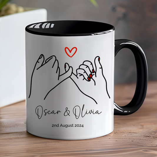 Valentine's Day Mug - Personalised Pinky Promise Couple Mug Gift