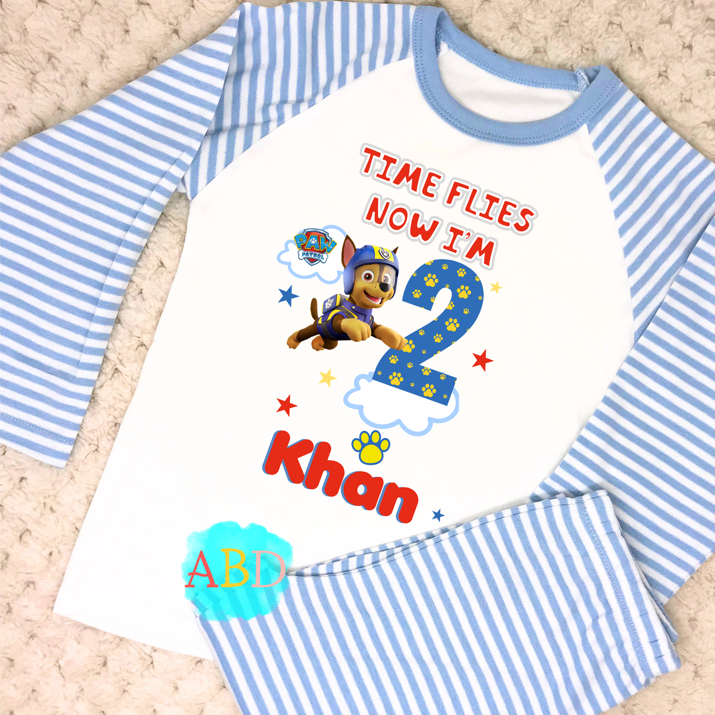 Paw patrol birthday pyjamas, paw patrol pjs, when i wake up paw patrol, paw patrol with name, birthday paw patrol