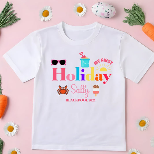 Family Vacation Shirt - Personalised Keepsake for Your First Trip, our first holiday tee, 1st holiday outfit