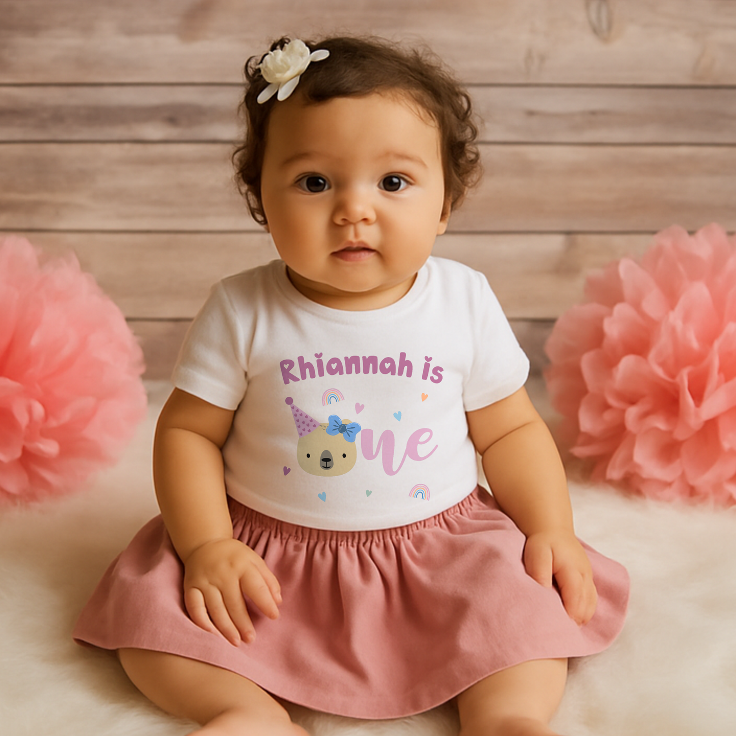 personalised 1st birthday t-shirt, birthday girl shirt, birthday tshirt girl, toddler birthday tee, dusky pink girls birthday
