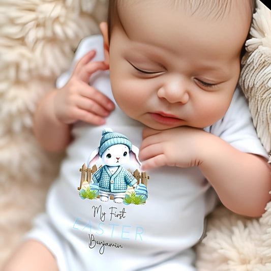 Newborn Easter Outfit - Baby's First Personalised Easter Wear, Easter babygrow, baby's first easter, Baby's 1st easter