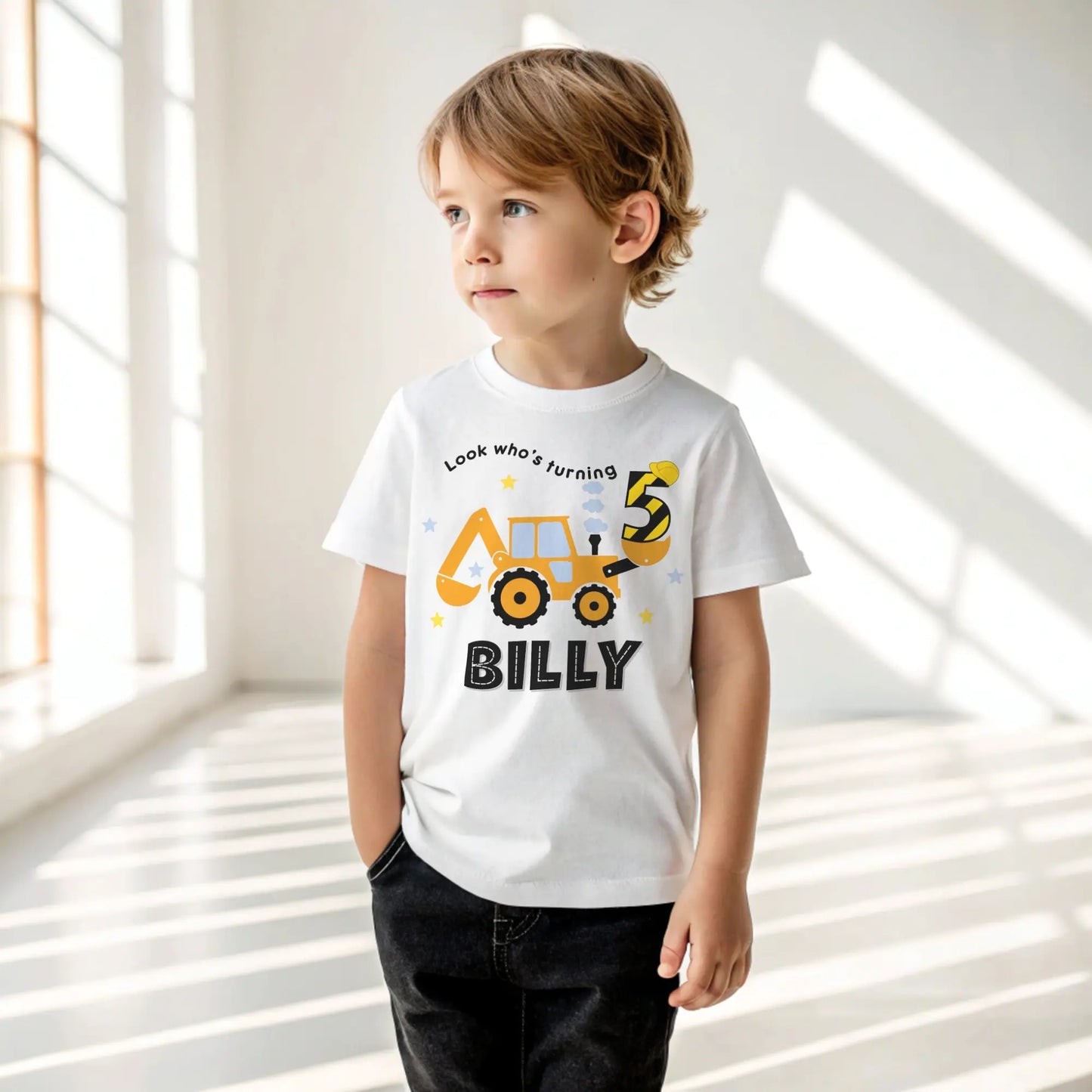 Digger birthday t-shirt, 1st birthday, birthday boy tee, birthday digger top, toddler birthday tee