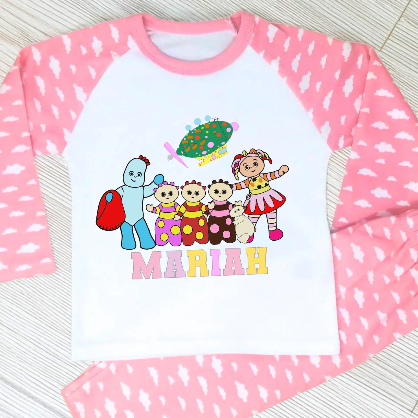 Personalised In the Night Garden pyjamas, when i wake up in the night garden, kids cbeebies pajamas, birthday pjs, iggle piggle pjs, upsy daisy pjs