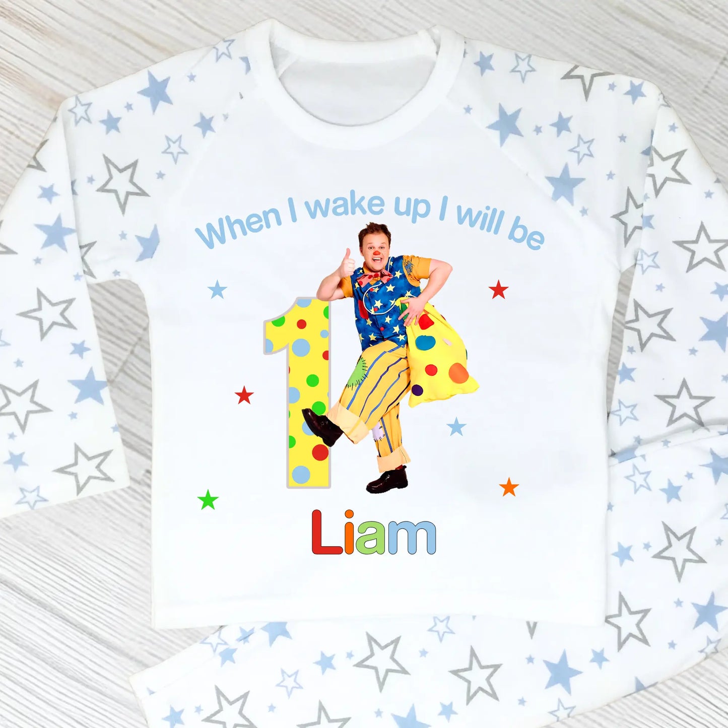 Mr Tumble Birthday Pyjamas for Boys - Personalised Mr Tumble Nightwear, personalised mr tumble birthday pajamas, when i wake up mr tumble. Custom mr tumble birhday pjs