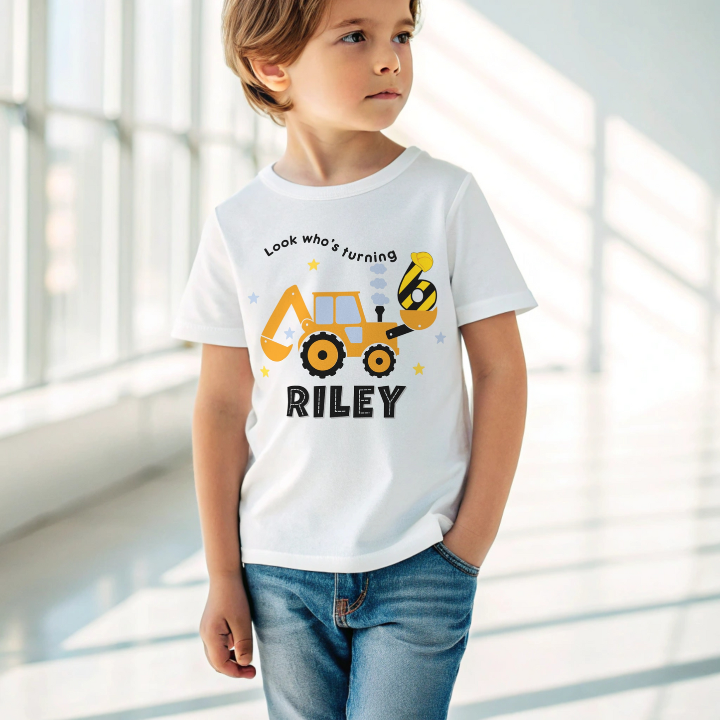 Digger birthday t-shirt, 1st birthday, birthday boy tee, birthday digger top, toddler birthday tee