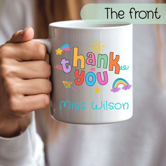Personalised Teacher Mug, Thank you to a Teaching Asistant, Head Teacher and more