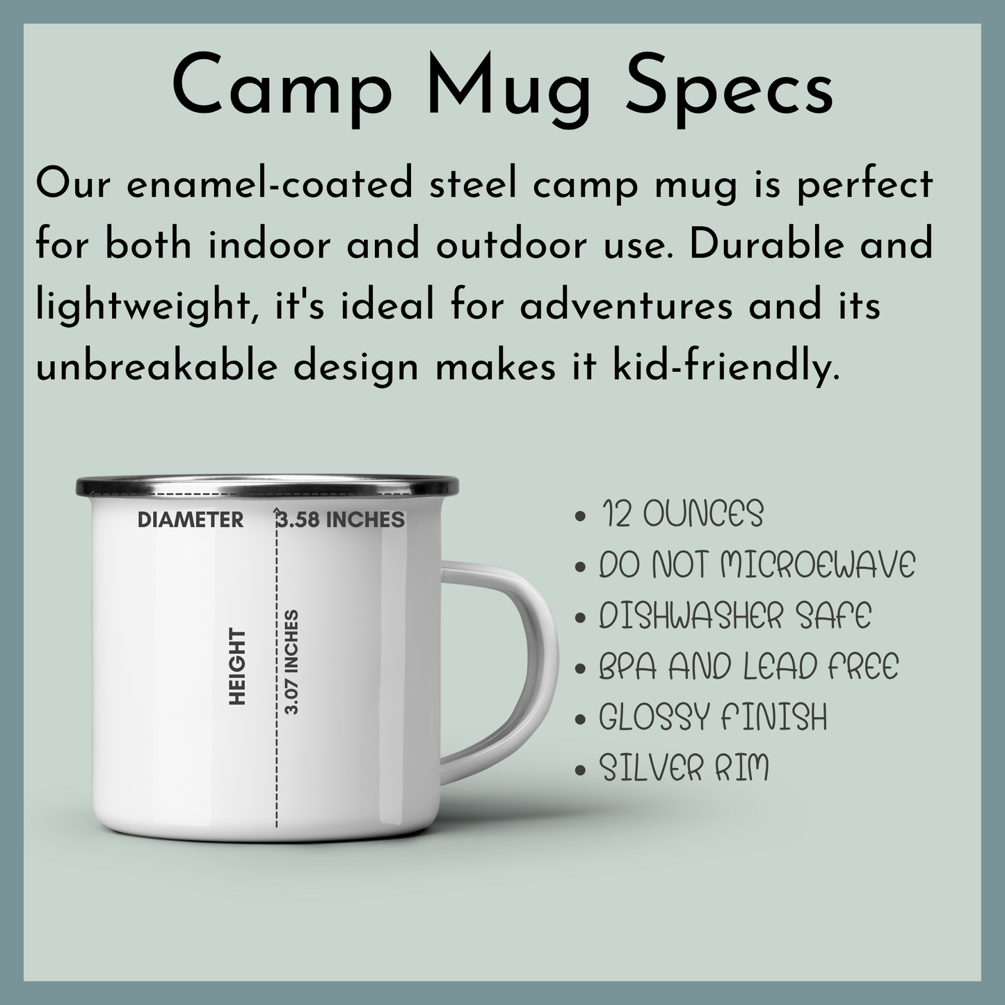 Personalised Digger mug for boys with custom name, enamel toddler mug with name