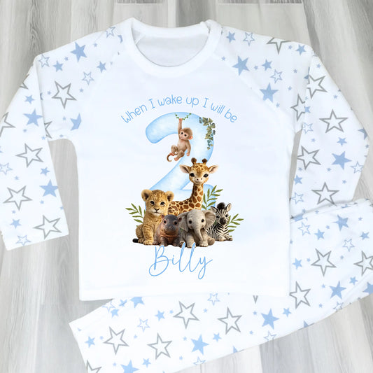 Personalised Safari Birthday Pyjamas for Boys – When I Wake Up Birthday Pyjama Set AishaBaileyDesigns