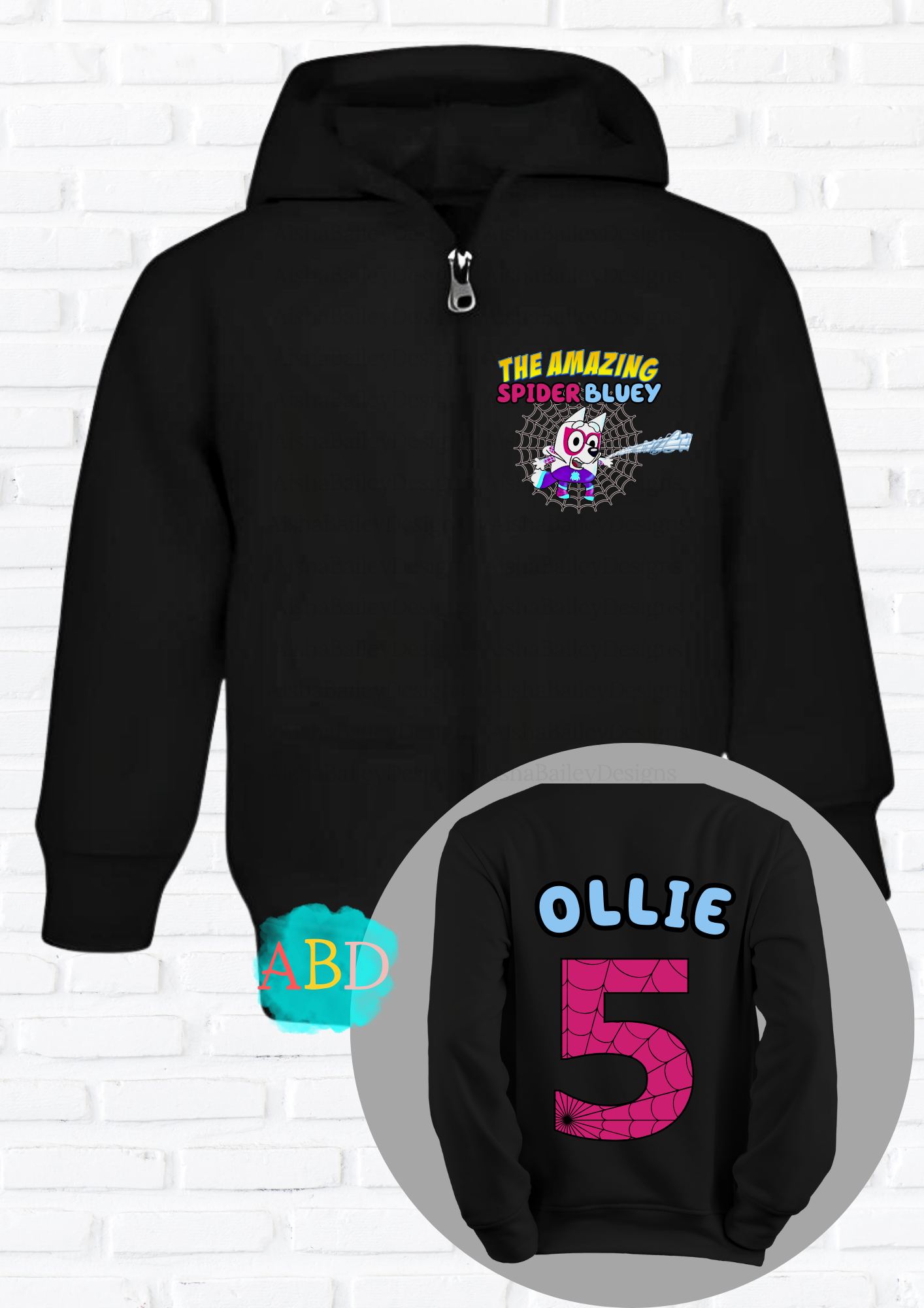 Custom Hoodie for Girls - Personalised Spider Muffin from Bluey Hoodie