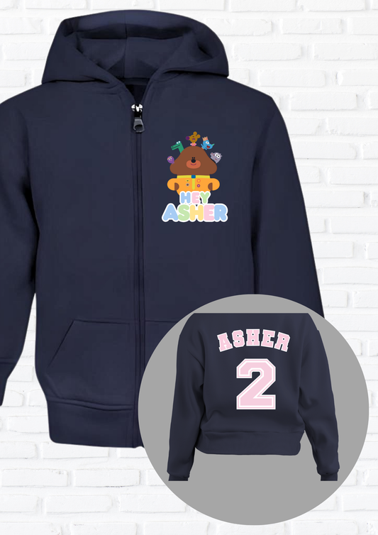Girls custom Hoodie: Personalised Hey Duggee Girls Hoodie
