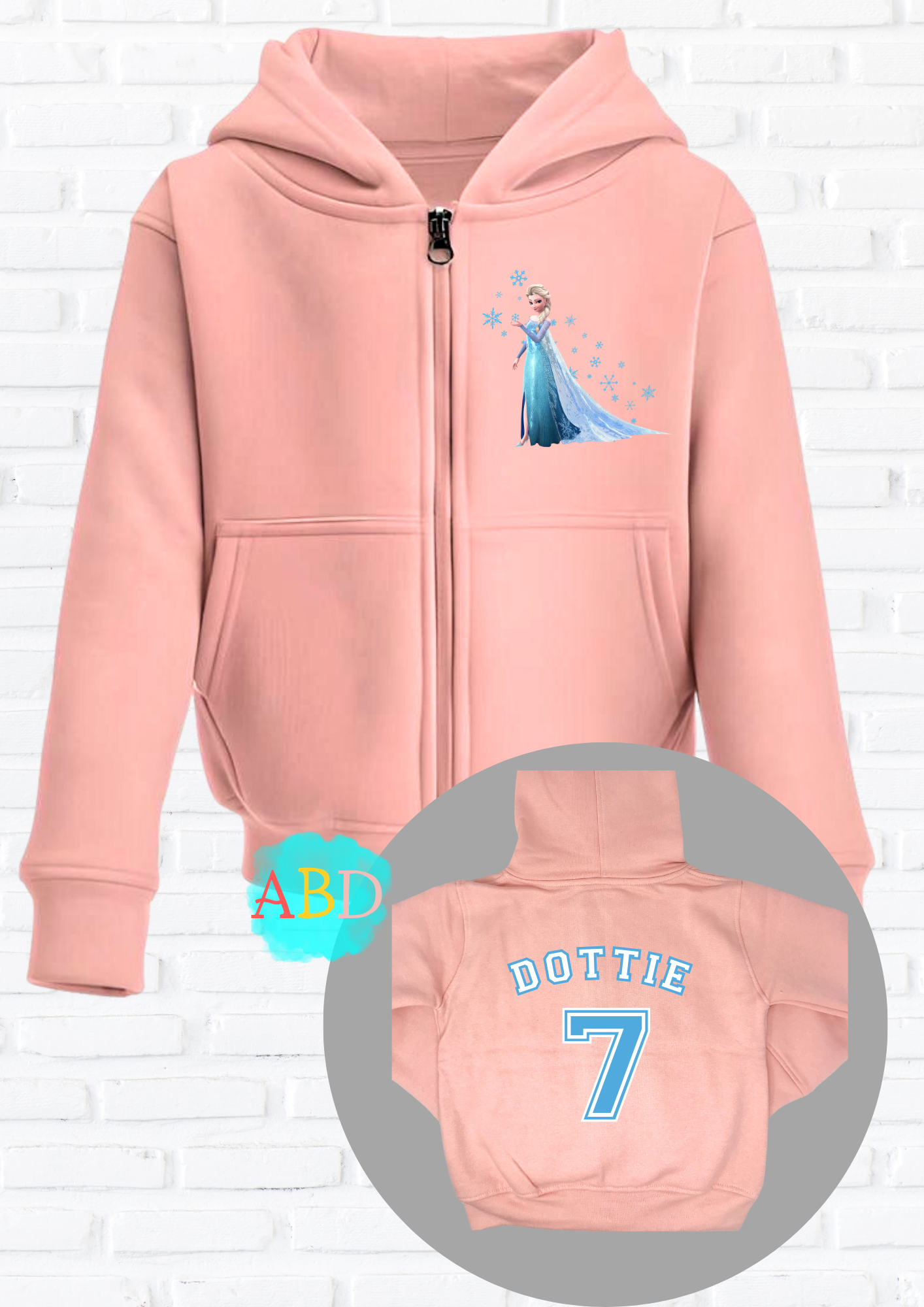 Custom Hoodie for Girls: Personalised Frozen Elsa Hoodie With Name
