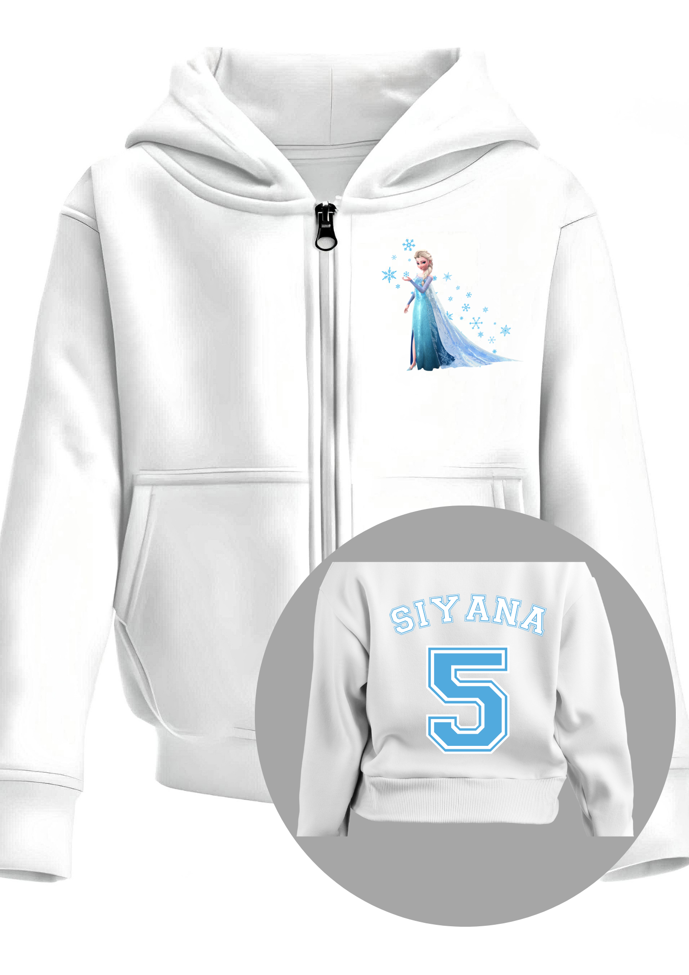 Custom Hoodie for Girls: Personalised Frozen Elsa Hoodie With Name