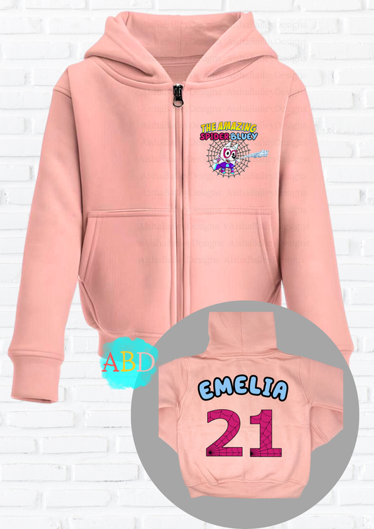 Custom Hoodie for Girls - Personalised Spider Muffin from Bluey Hoodie