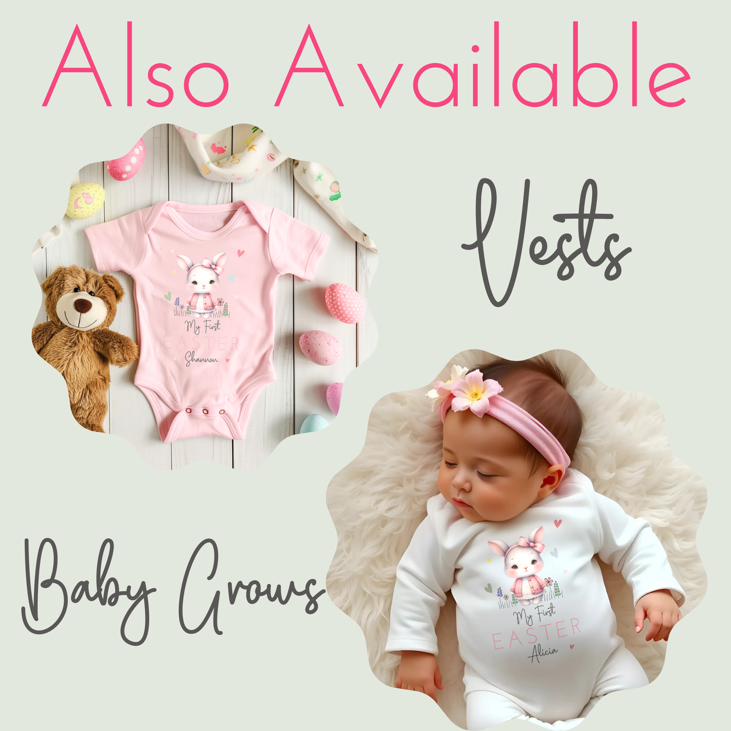 Easter Bib - Baby's First Personalised Easter Bib for Girls, newborn first easter outfit, baby easter outfit, baby first easter clothes