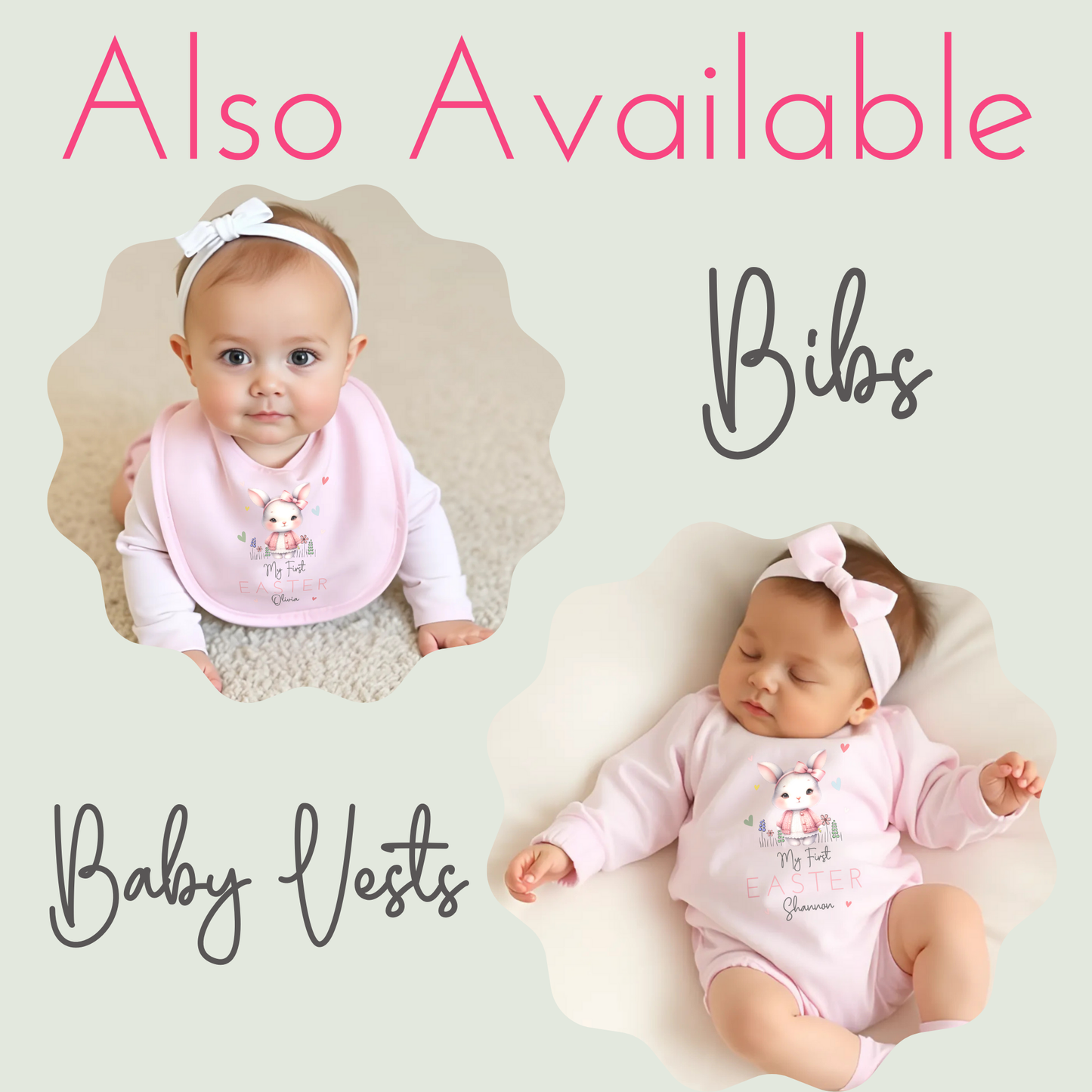 Easter Babygrow - Baby Girl's First Easter Personalised Outfit, newborn easter gift, personalised first easter outfit, my first easter babygrow