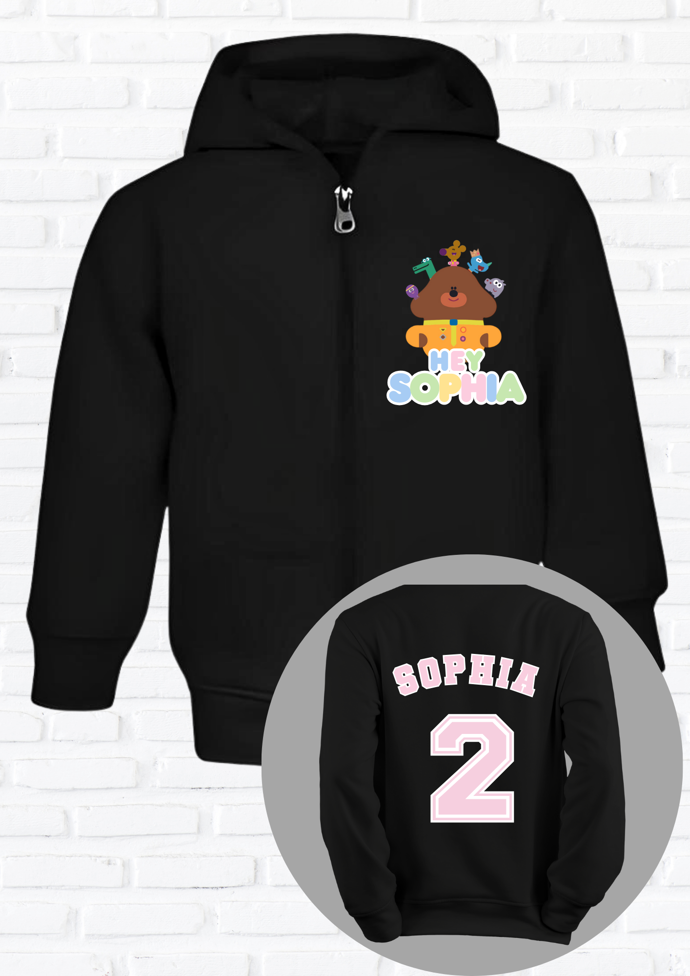 Girls custom Hoodie: Personalised Hey Duggee Girls Hoodie
