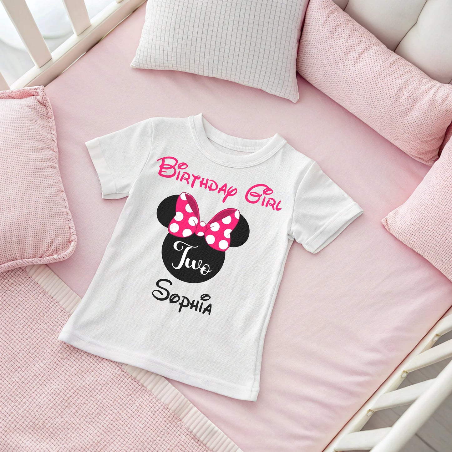 Minnie Birthday t-shirt, personalised 1st 2nd 3rd, minnie tshirt with name, minnie mouse shirt, disney minnie birthday top