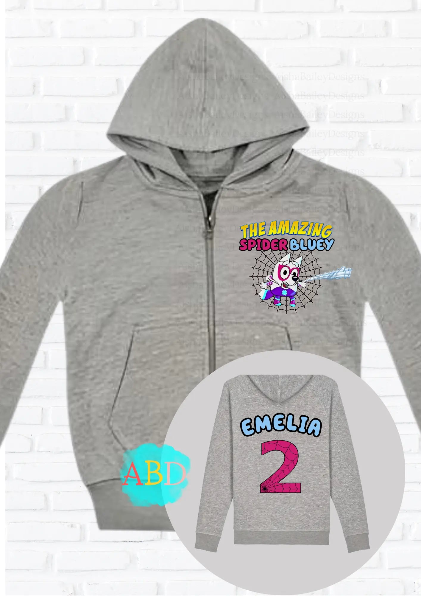 Custom Hoodie for Girls - Personalised Spider Muffin from Bluey Hoodie