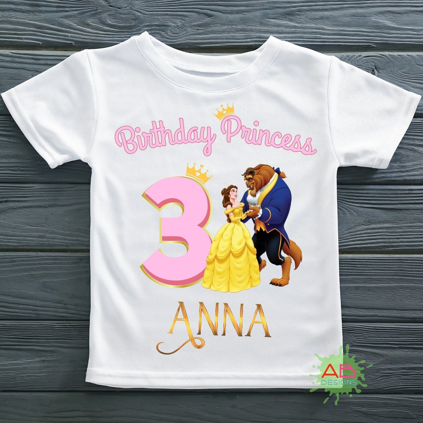 Bella Birthday T-shirt for Girls - Personalised Princess Bella Birthday Top, princess Bella birthday party, princess Bella tee, bella birthday top with name