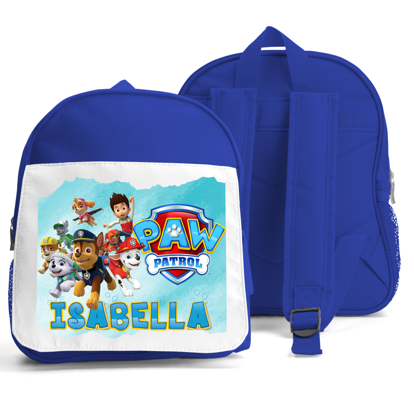 Girls paw patrol personalised backpack with name