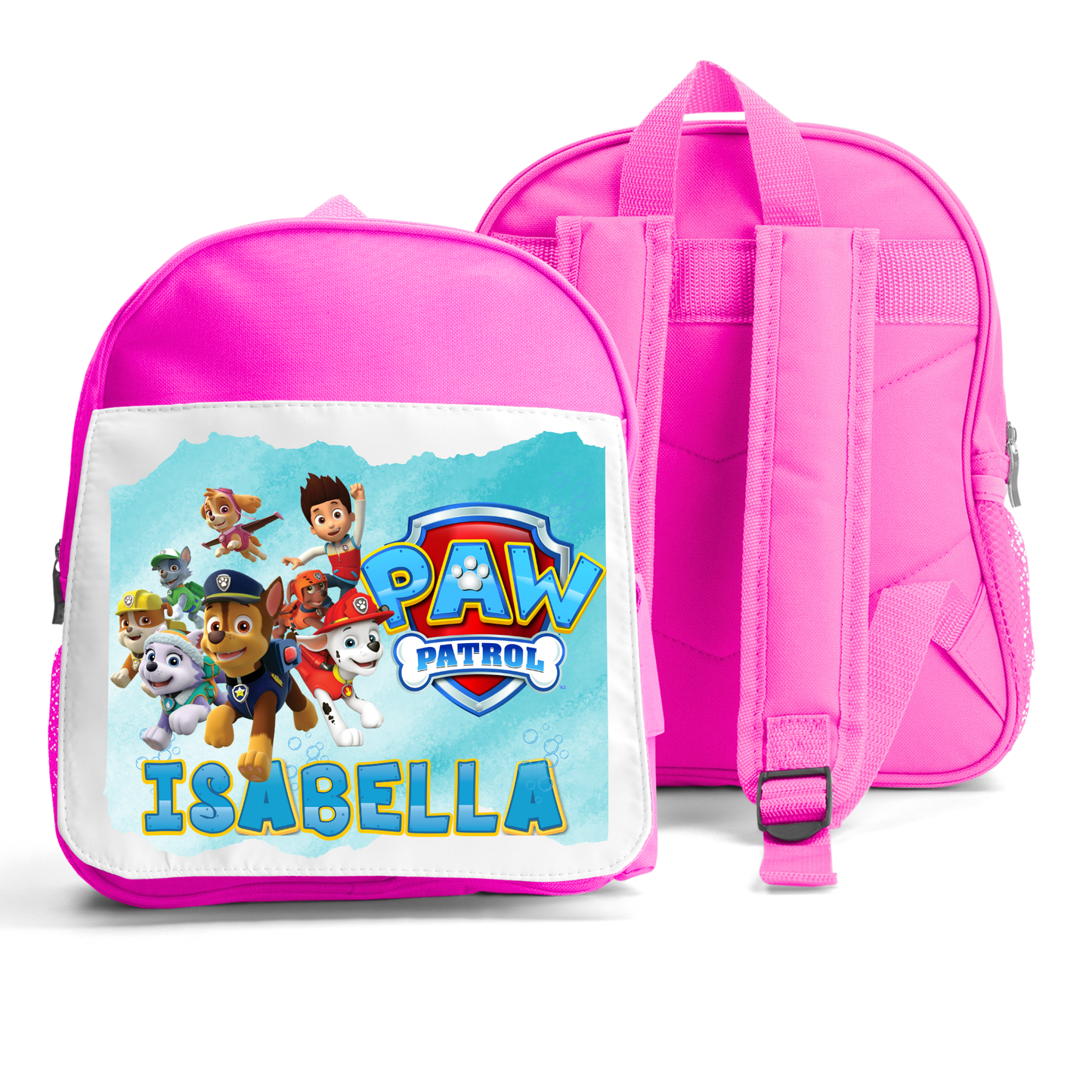 Girls paw patrol personalised backpack with name