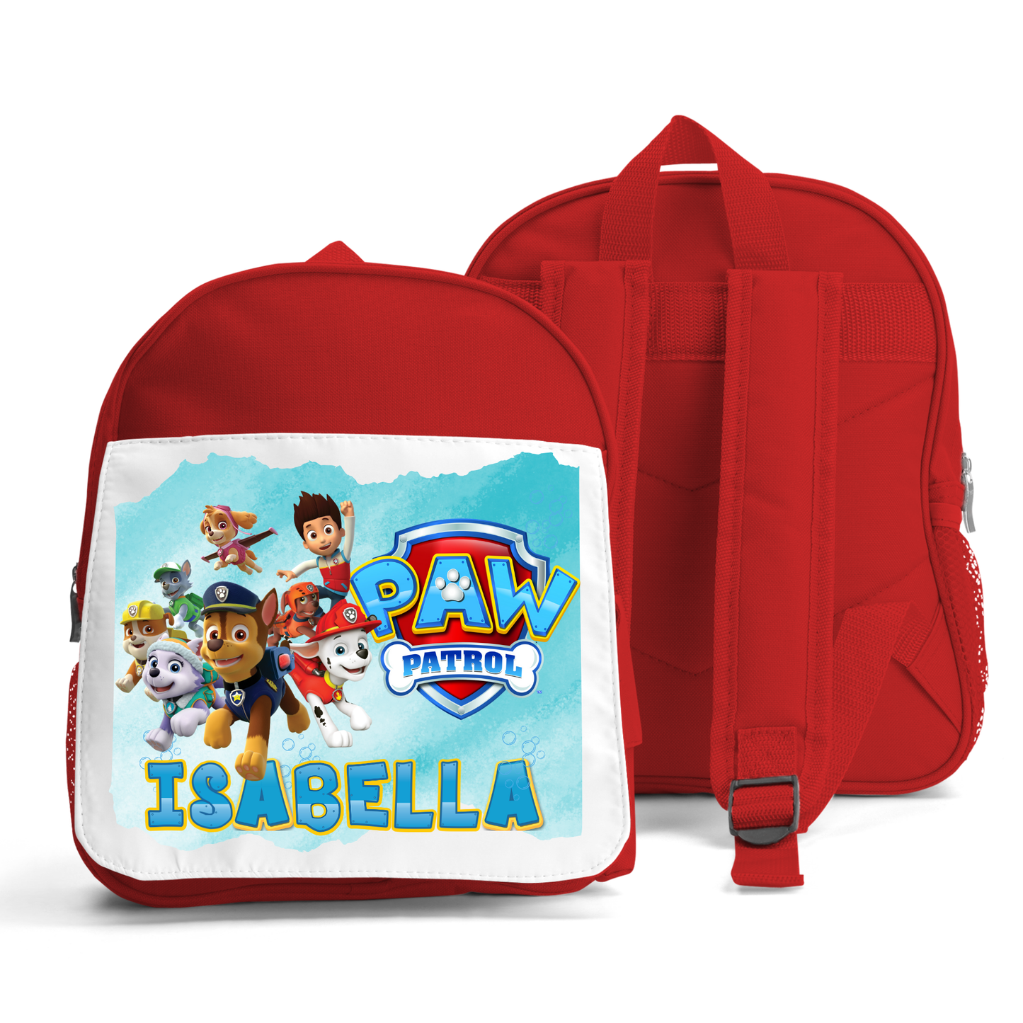 Girls paw patrol personalised backpack with name