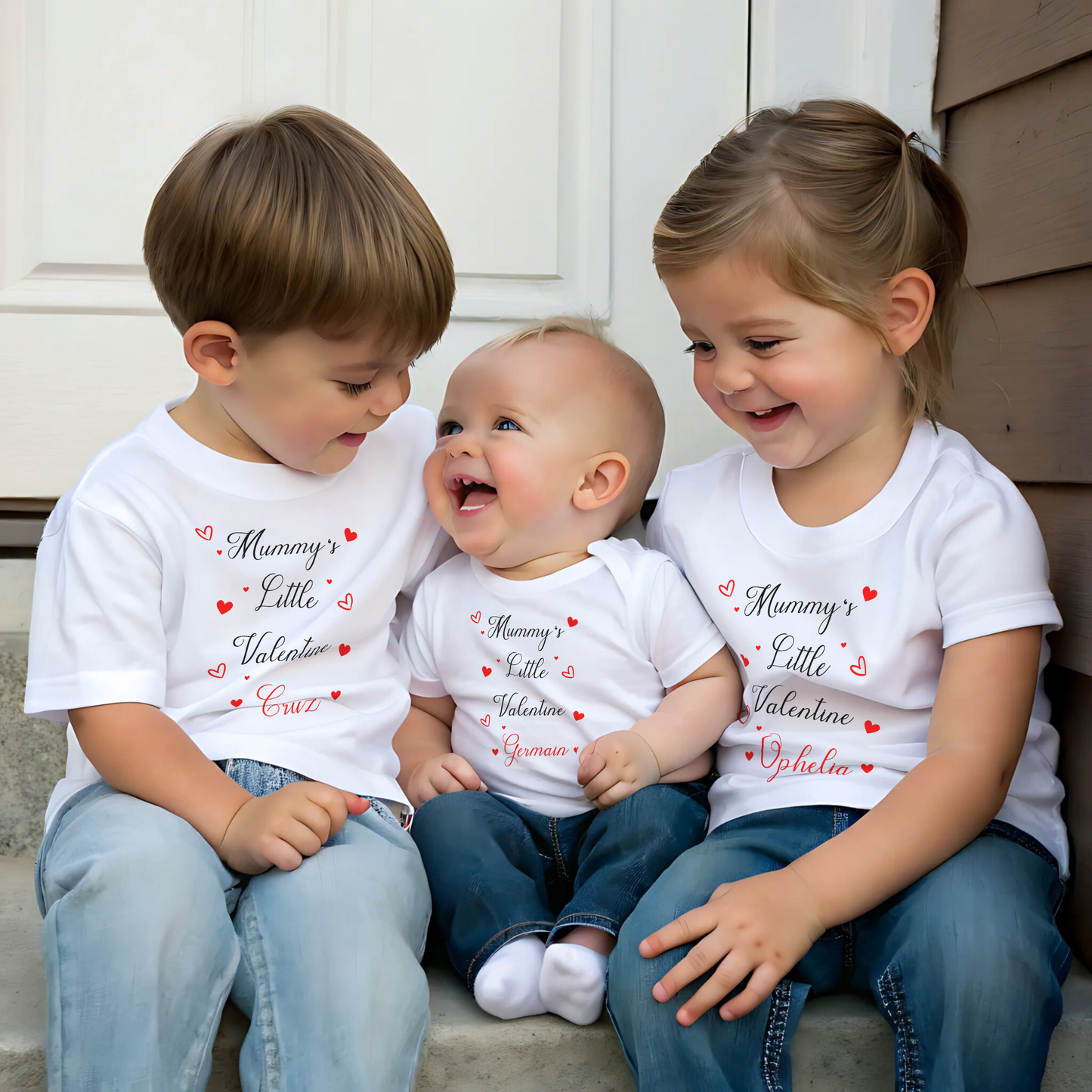 Personalised Valentine's Gift - Matching Sibling Valentine's Day Tee
