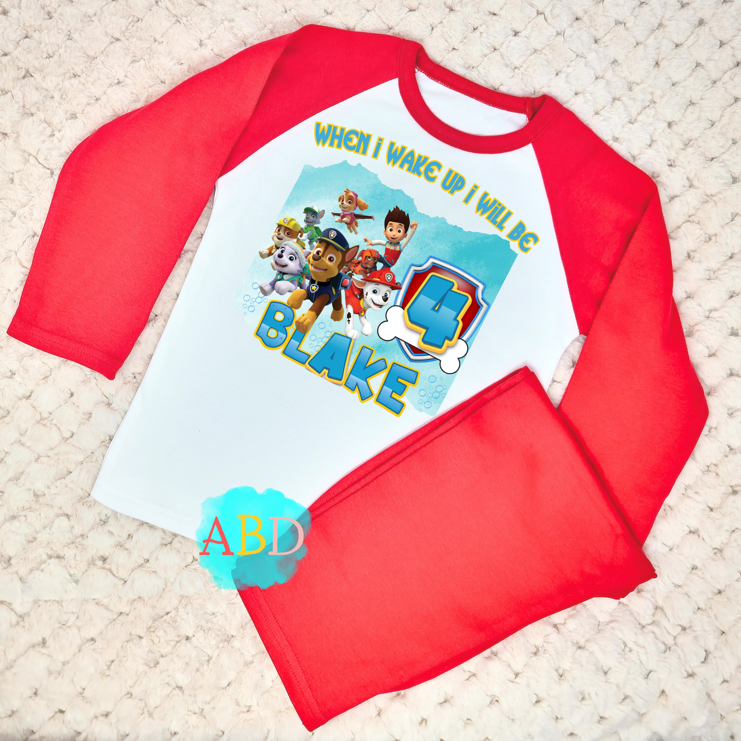 Paw patrol birthday pyjamas, when i wake up paw patrol, paw patrol name age, boys paw patrol birthday, gift for boys