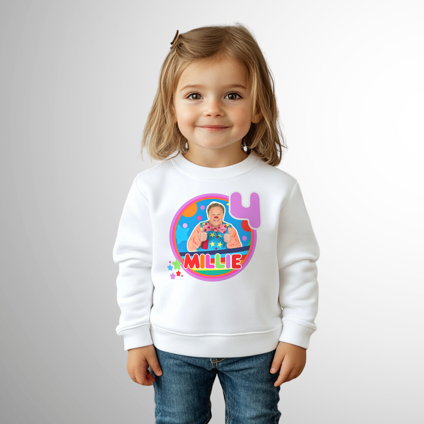Custom Sweatshirt | Girls Personalised Mr Tumble Birthday Jumper