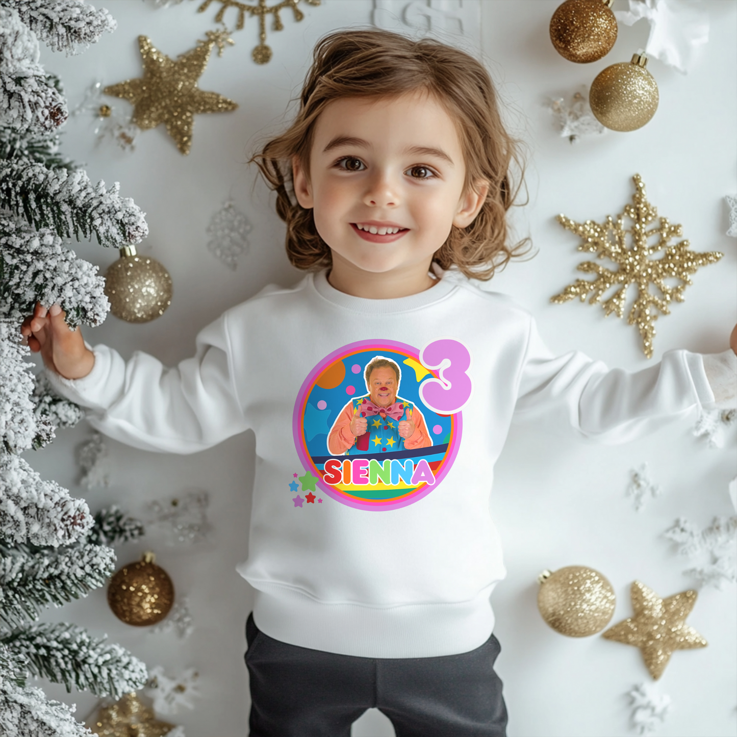 Custom Sweatshirt | Girls Personalised Mr Tumble Birthday Jumper