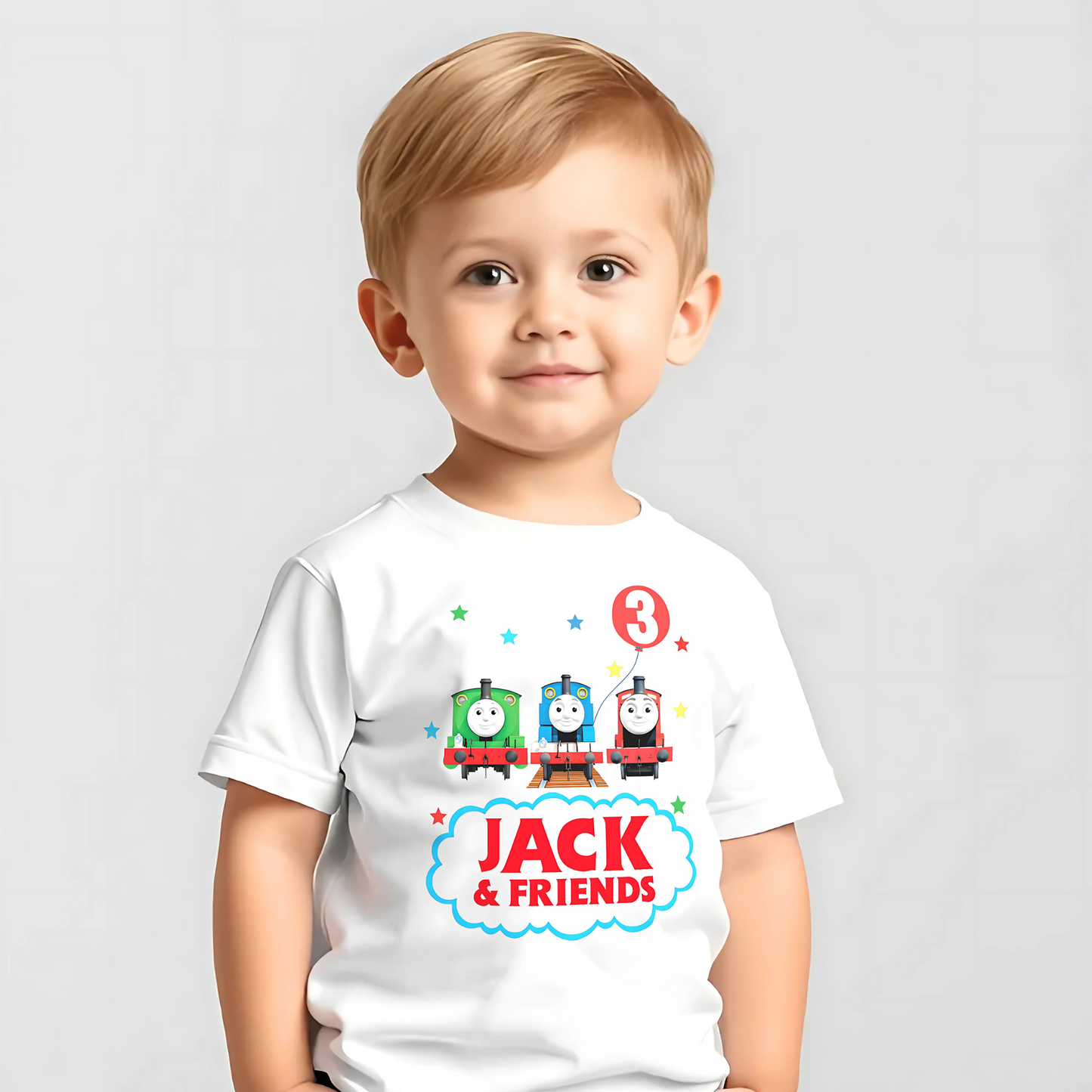 Birthday T-shirt for Boys: Personalised Thomas the Tank Engine Tee