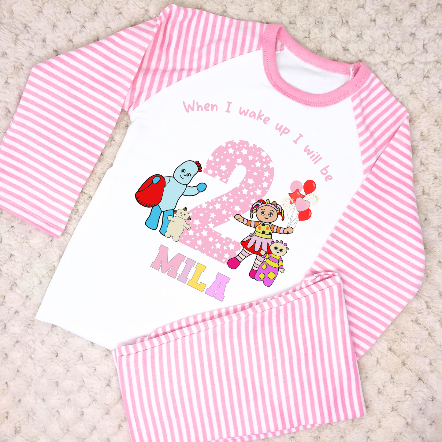 In the night garden birthday pyjamas, when i wake up in the night garden, iggle piggle pajamas, upsy daisy pajamas birthday