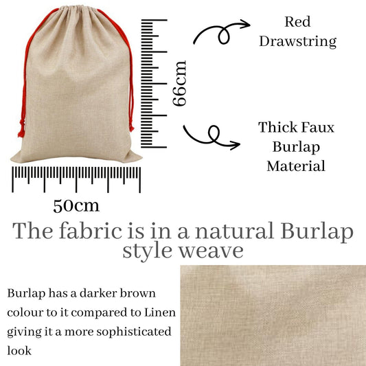 Large Custom Christmas Hey Duggee Sack, Hey Duggee Xmas Gifts, Personalised Christmas Toy Sack, Christmas Gift Bag, Faux Burlap Santa Sack