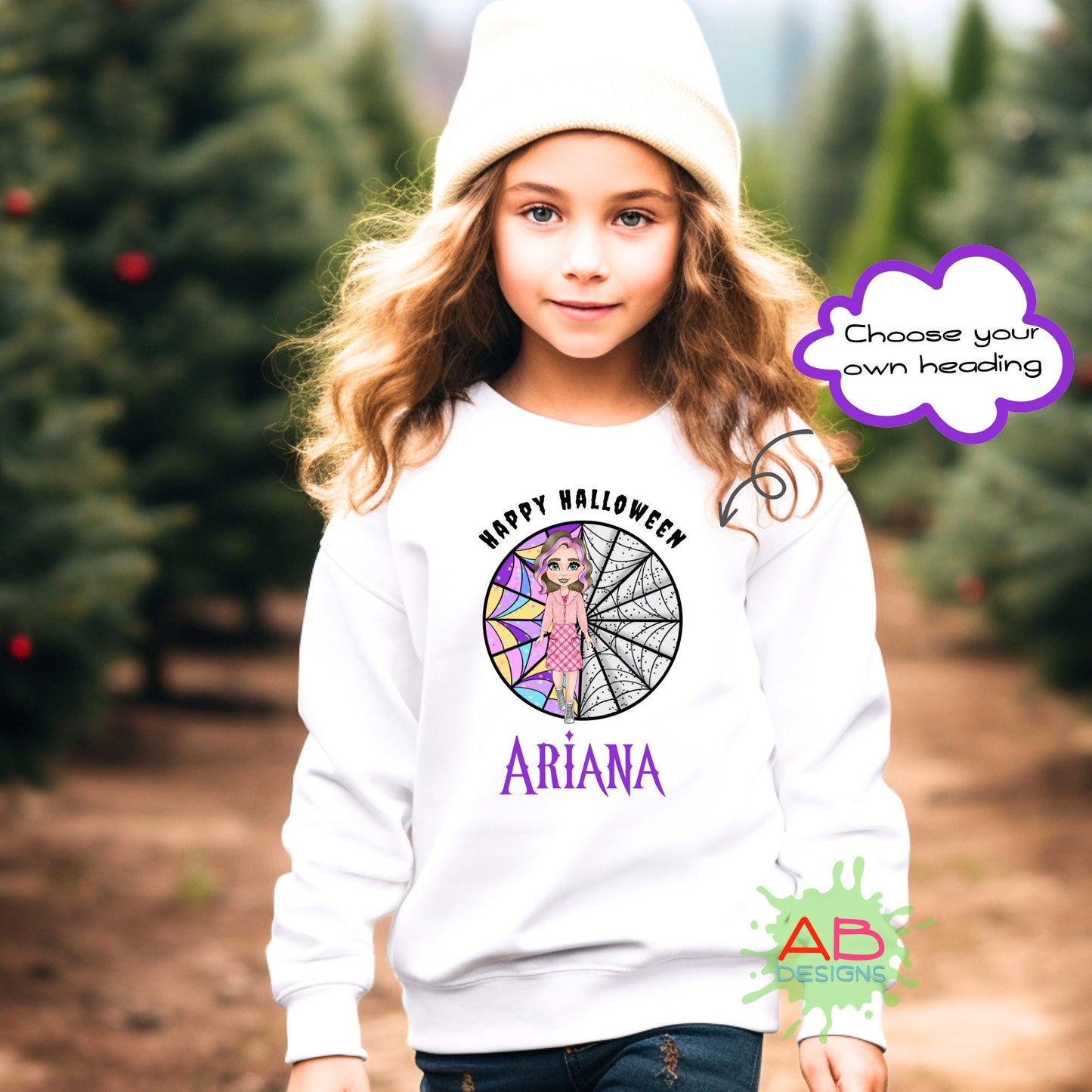 Personalised, My Mini Me, Enid Inspired Halloween, Custom Halloween Sweatshirt, Kids Custom Oversized Sweater, Custom Gothic Halloween