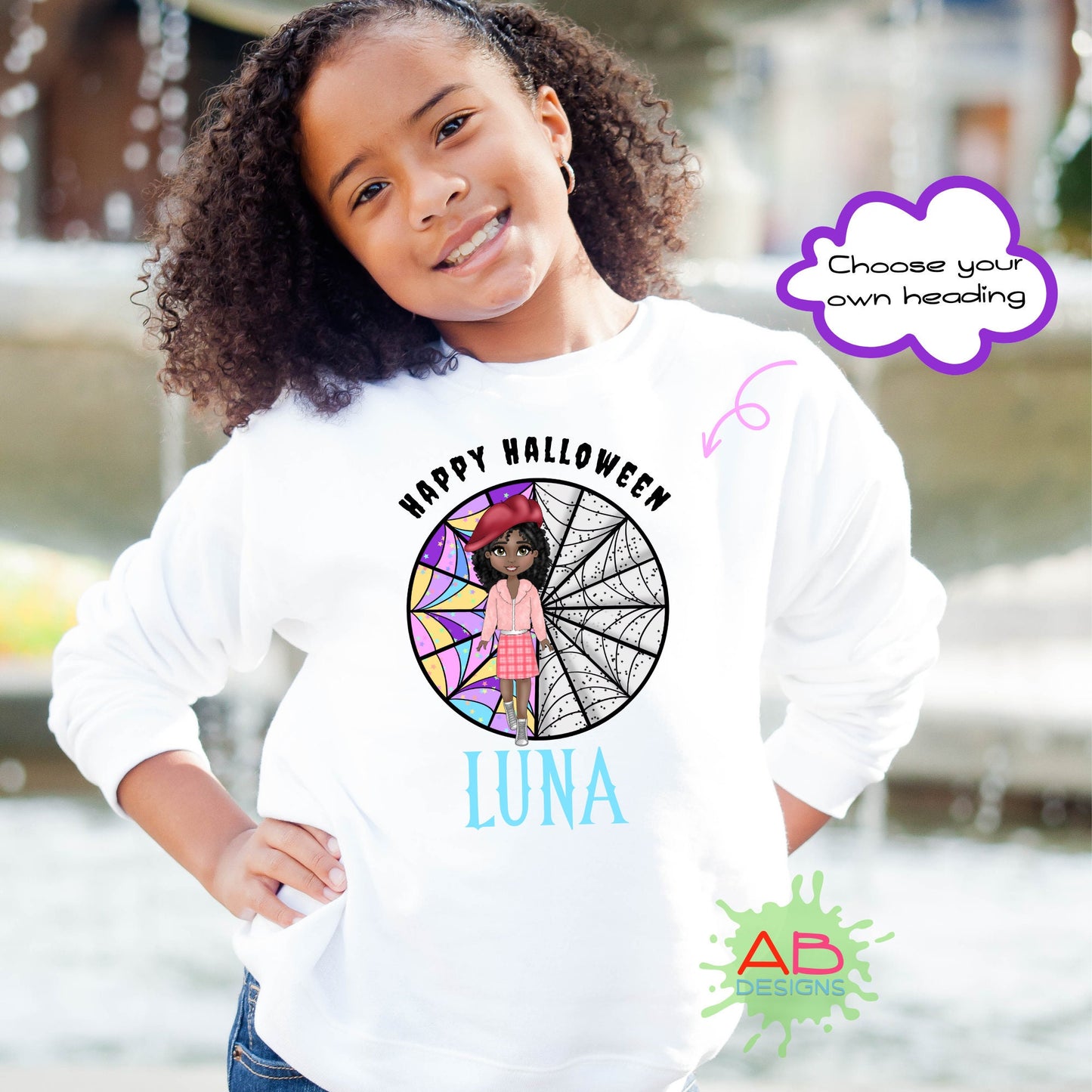 Personalised, My Mini Me, Enid Inspired Halloween, Custom Halloween Sweatshirt, Kids Custom Oversized Sweater, Custom Gothic Halloween