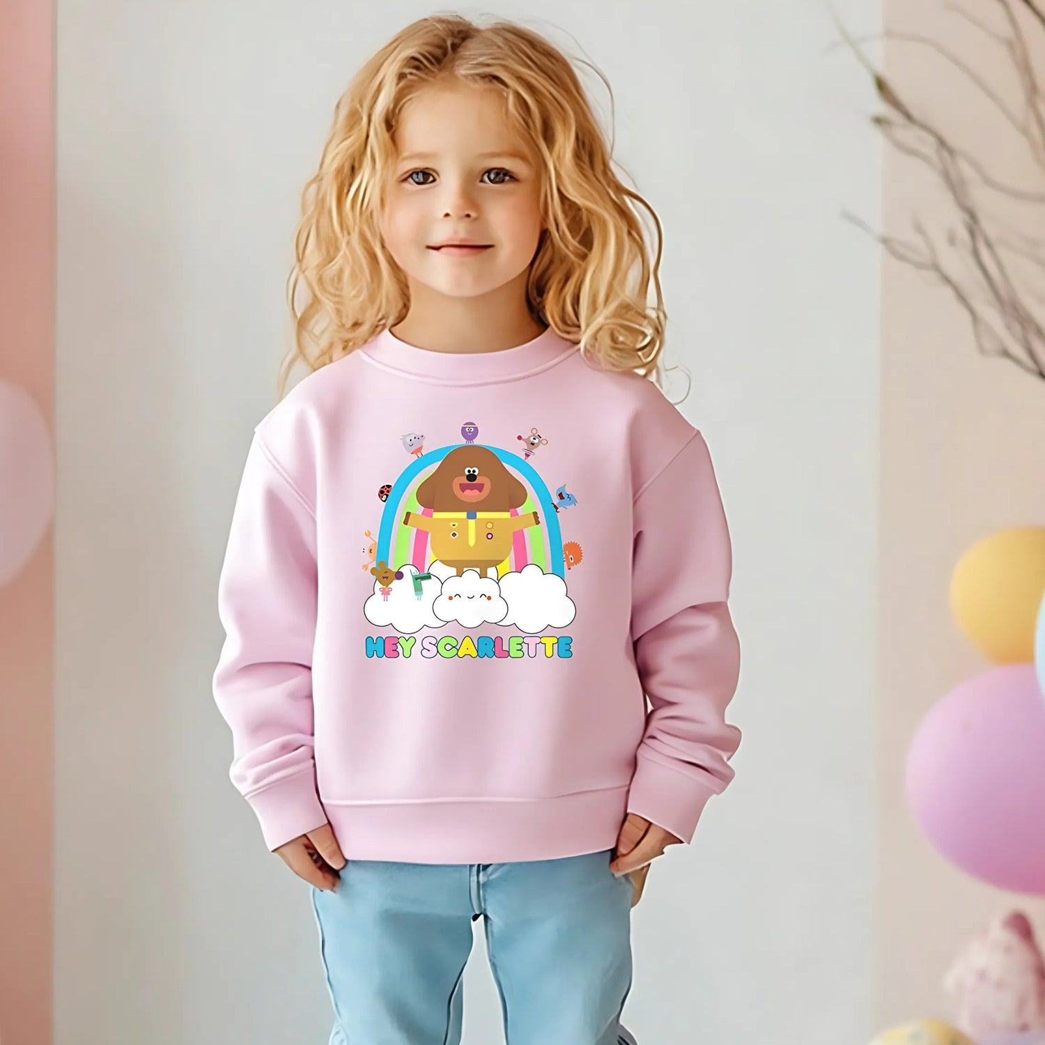 Girls personalised sweatshirts for everyday wear, Girls hey duggee sweatshirt personalised, hey duggee jumper