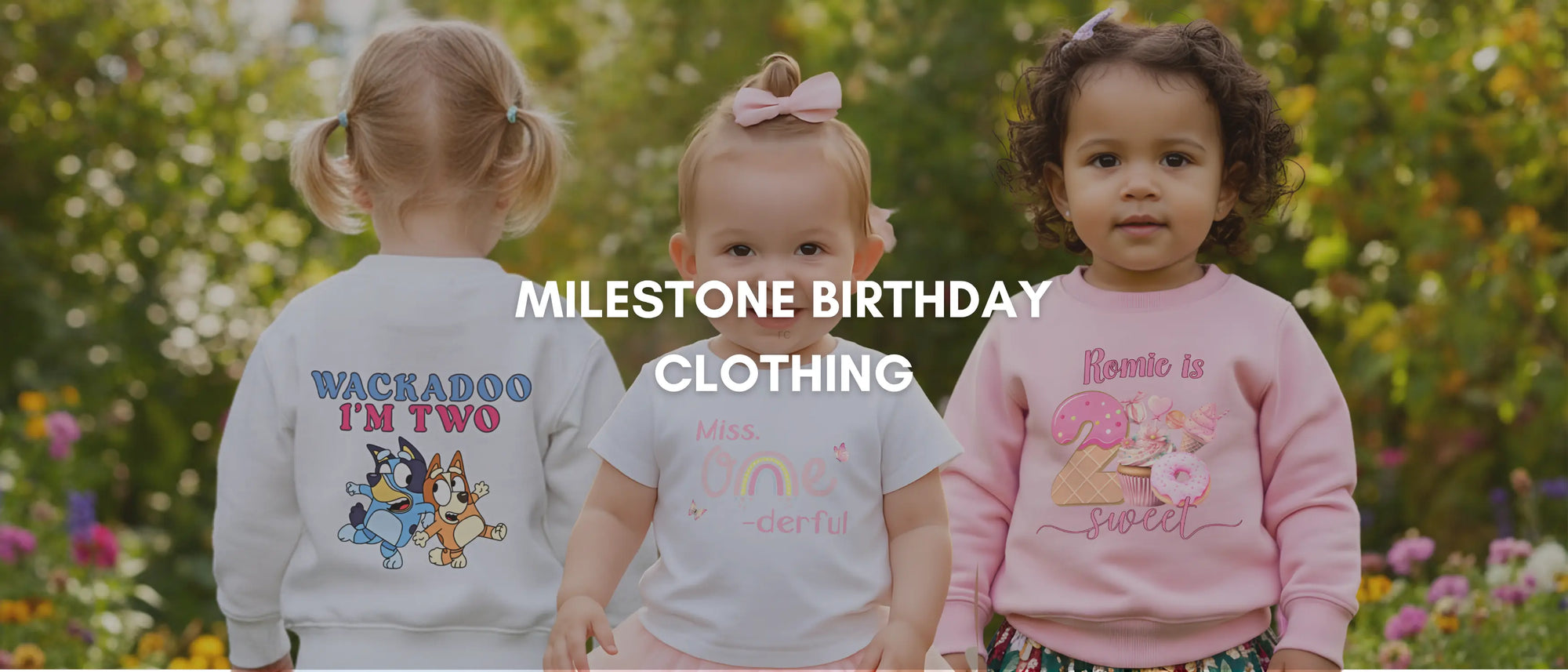 Personalised kids milestone birthday clothing 1st 2nd 3rd 4th 5th birthday