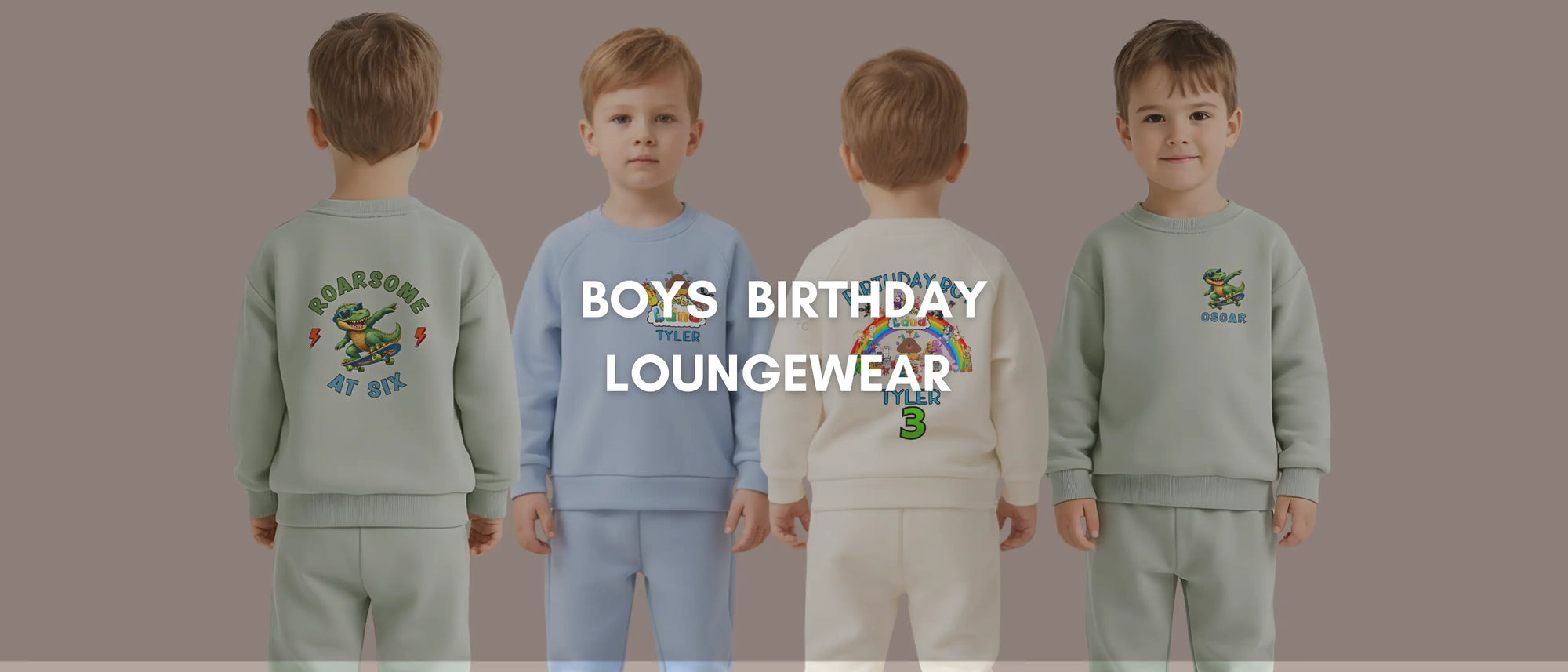 boys personalised birthday loungewear with custom name age