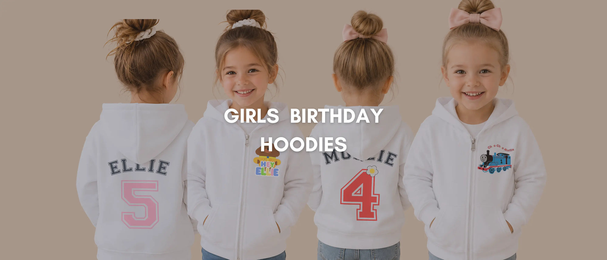 Personalised girls Thomas hoodie with custom name and number