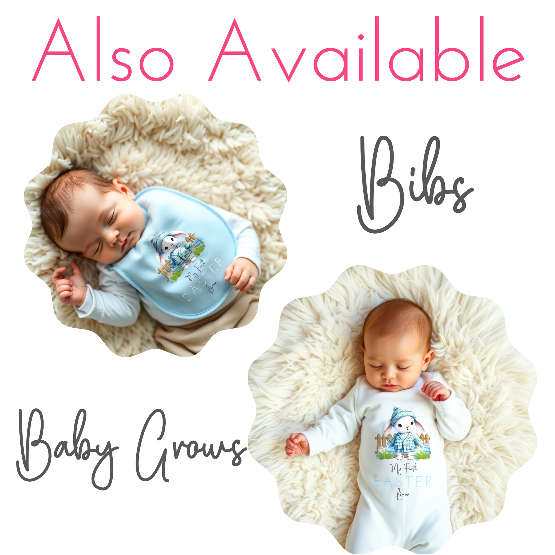 Easter Babygrow - Baby Boy's First Easter Personalised Outfit, newborn 1st easter outfit, baby first easter outfit, My first easter babygrow