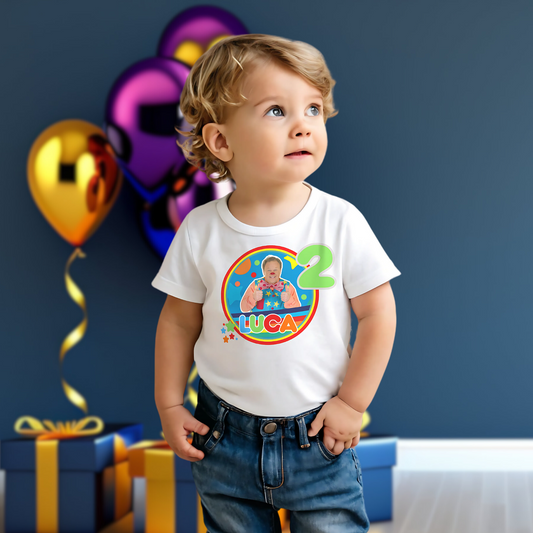 Birthday T-shirt: Personalised Mr Tumble Birthday Tee for Boys