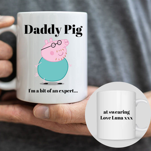 Custom Peppa Pig daddy pig Mug, daddy Pig personalised gift mug, i'm an expert mug, Gramps gift mug, Funny daddy Gifts, Dad's Christmas Mug, Peppa Pig personalised daddy mug, Grandad pig personalised