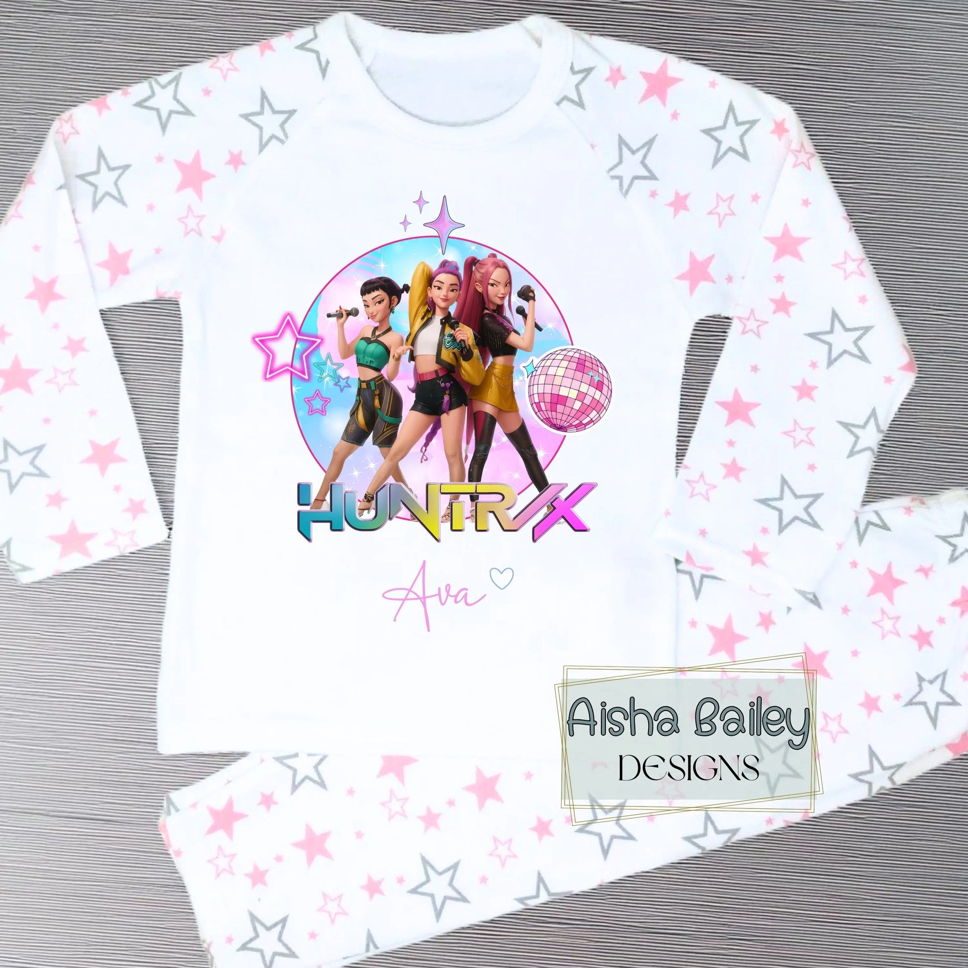 Girls Personalised Kpop Demon Hunters Pyjamas for Everyday Wear AishaBaileyDesigns