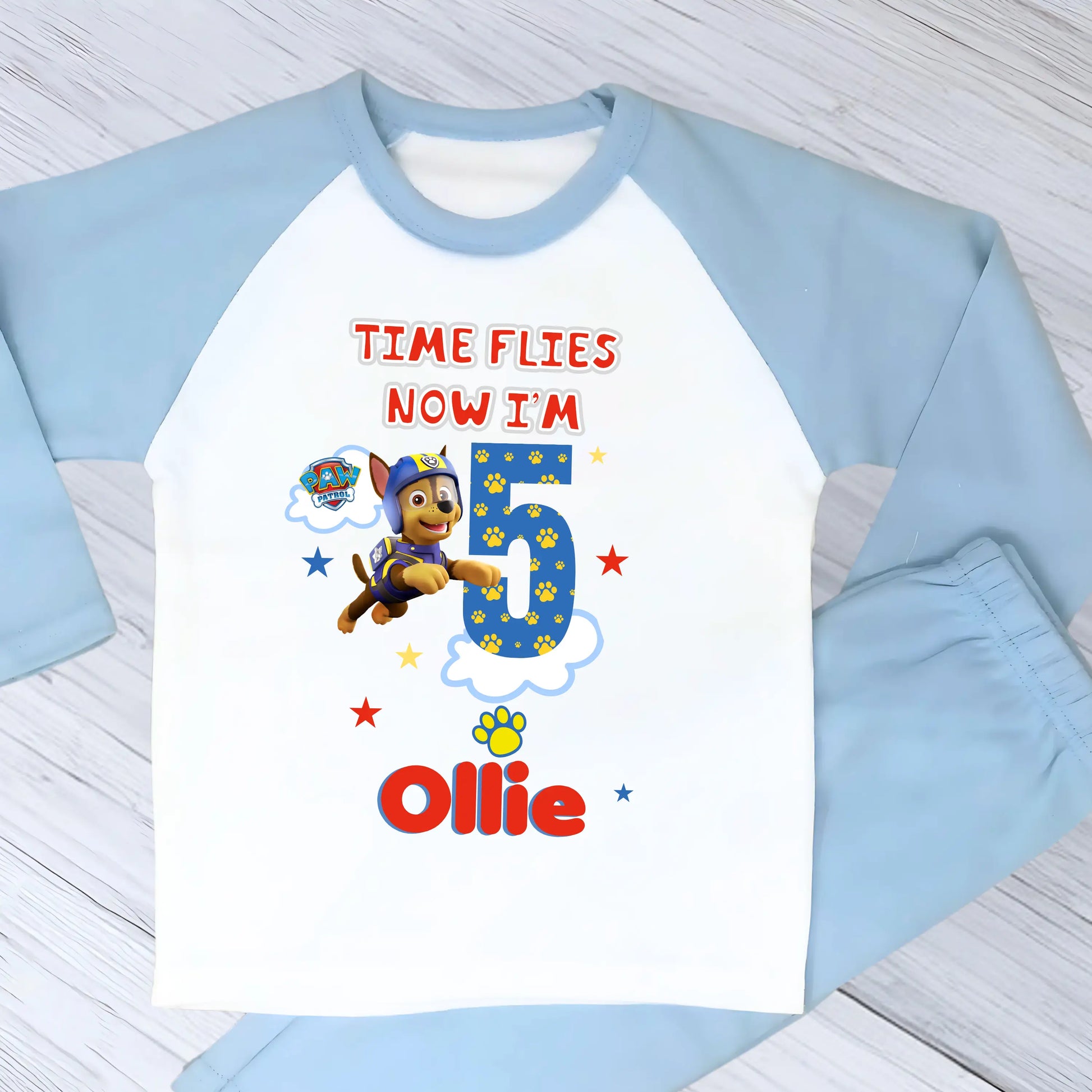 Boys Paw Patrol Birthday Pyjamas with Personalisation AishaBaileyDesigns